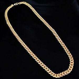 Vintage Monet Signed Heavy Gold-Plated Curb Chain Necklace